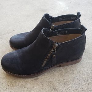Hush Puppies Black Leather Ankle Boots